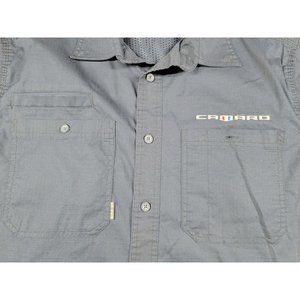 Dri Duck Fishing Outdoor button Shirt Mens Large Blue Short Sleeve Vented Camaro